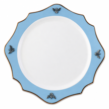 Bee Bone China Charger Blue with Gold Rim 1