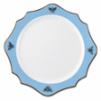 Bee Bone China Charger Blue with Gold Rim