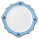 Bee Bone China Charger Blue with Gold Rim 1