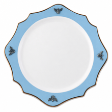 Bee Bone China Charger Blue with Gold Rim 1