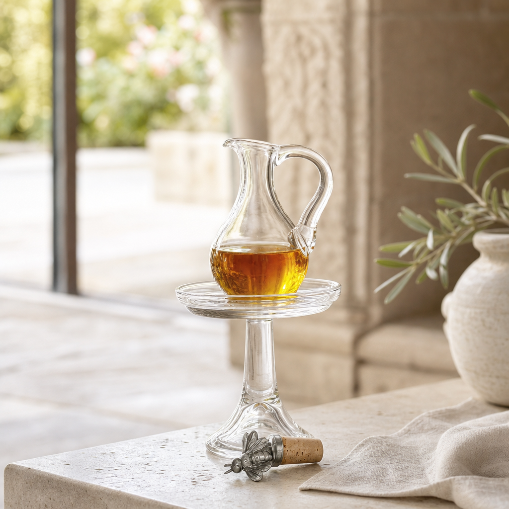 Cruet Bottle with Pewter Bee Cork Stopper 5
