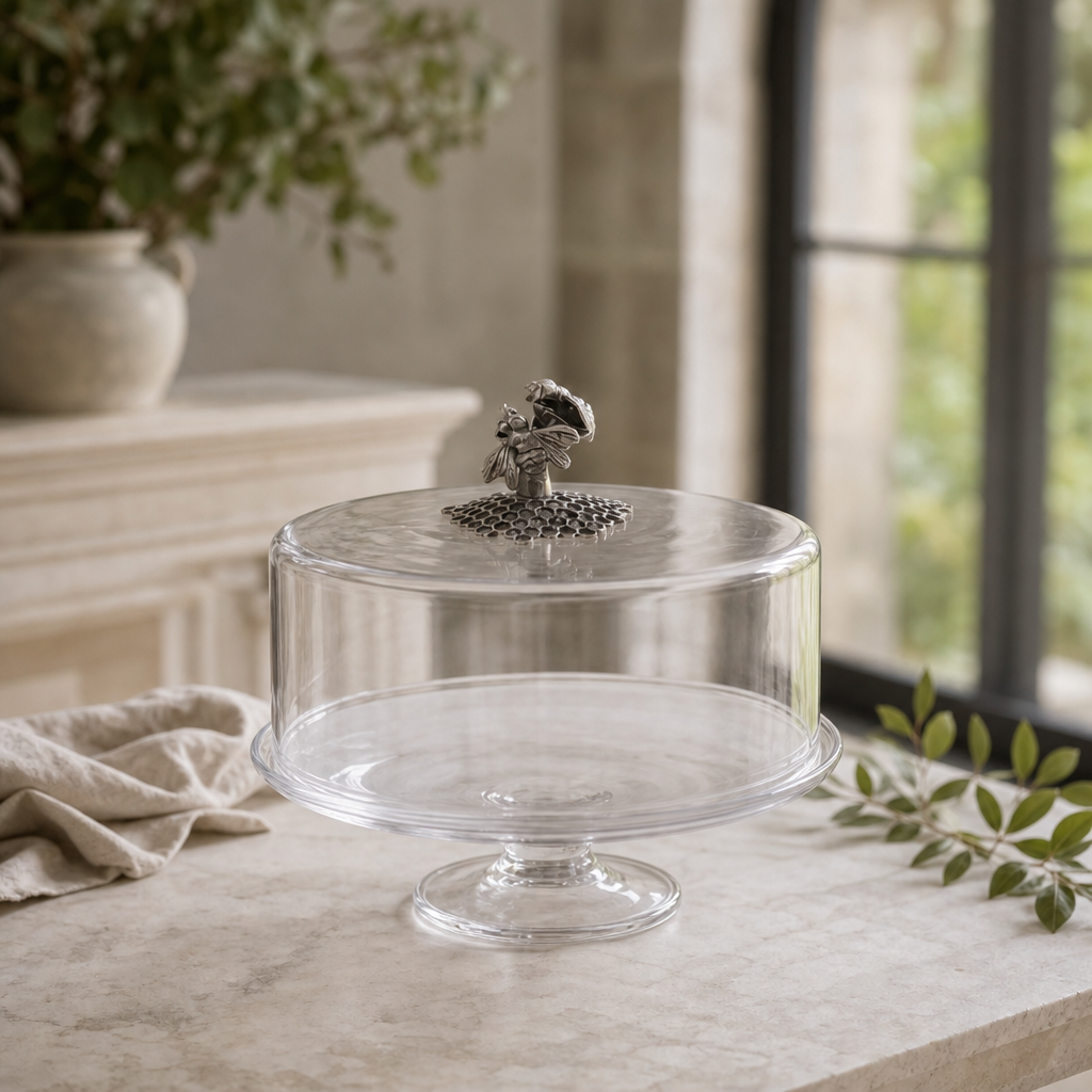 Honey Bee Glass Covered Cake / Dessert Stand 3