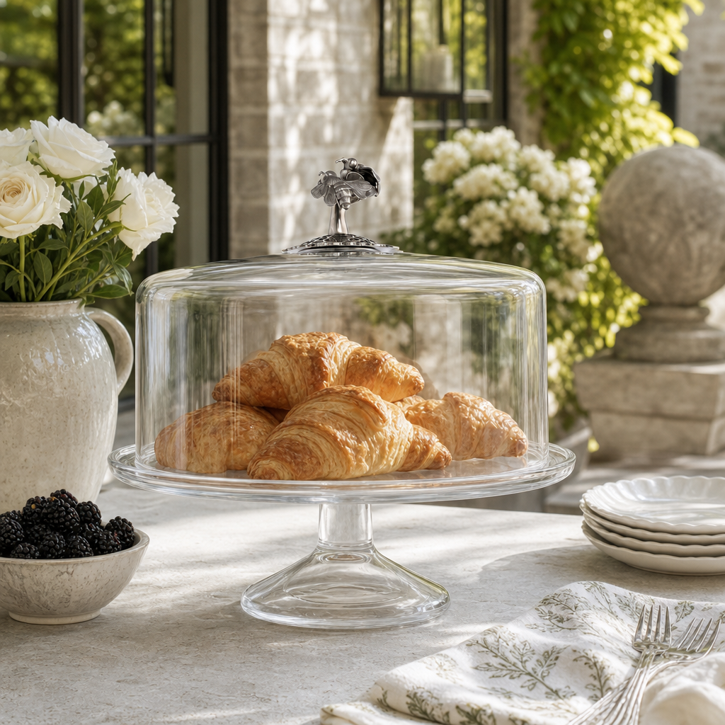 Honey Bee Glass Covered Cake / Dessert Stand 8