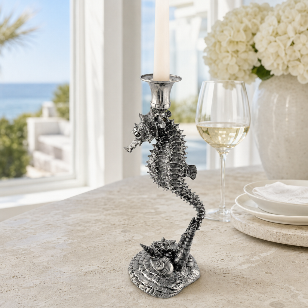 Pewter Seahorse Candlestick 5