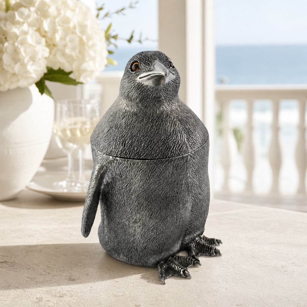 Pewter Penguin Ice Bucket 1