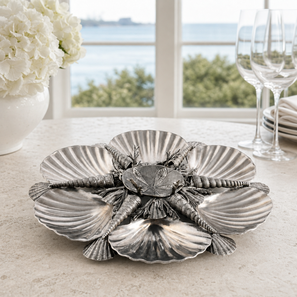 Pewter Marine Life Serving Tray 3