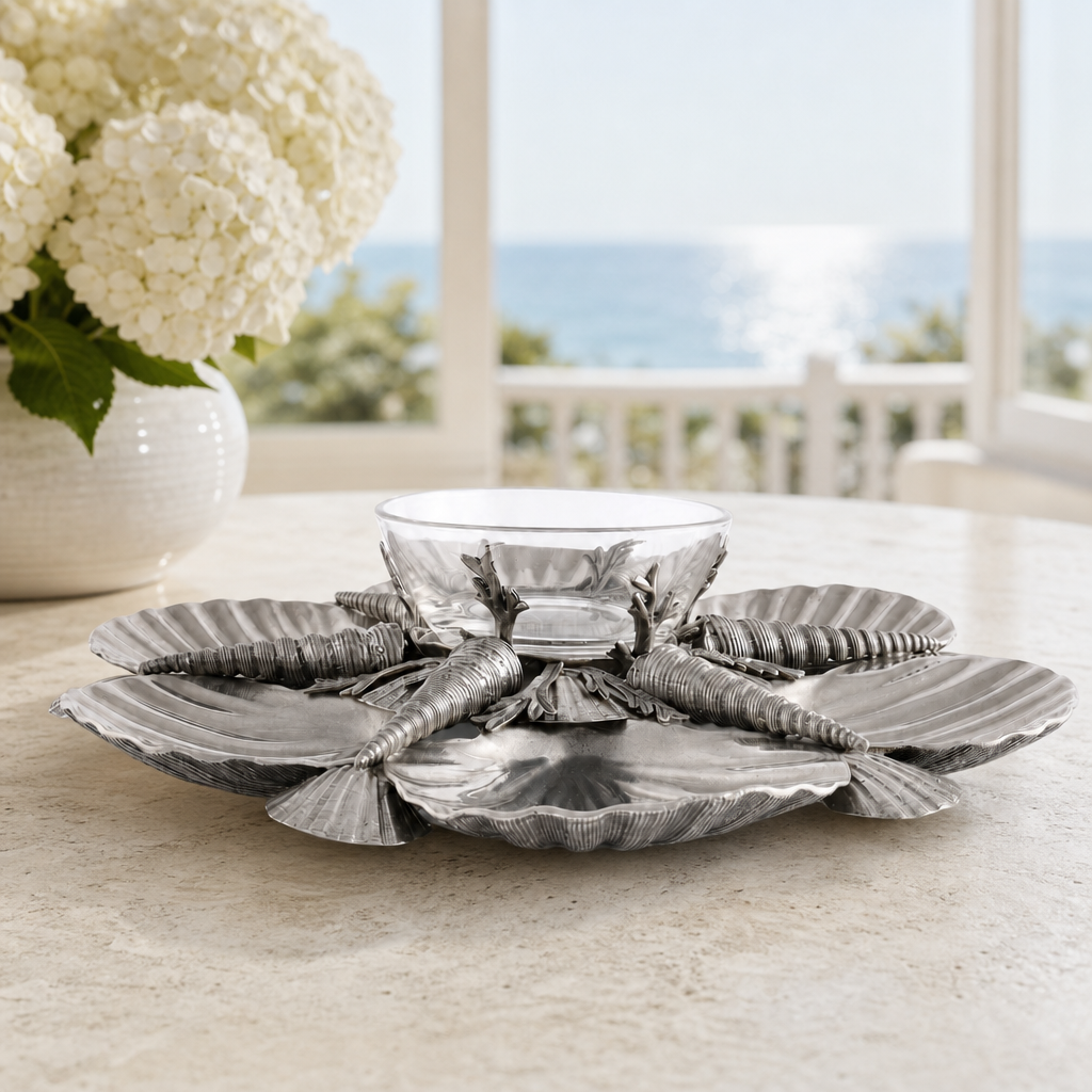 Pewter Marine Life Serving Tray 4