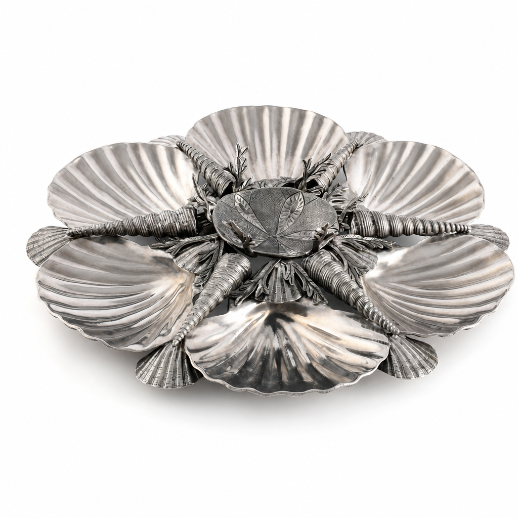 Pewter Marine Life Serving Tray 8