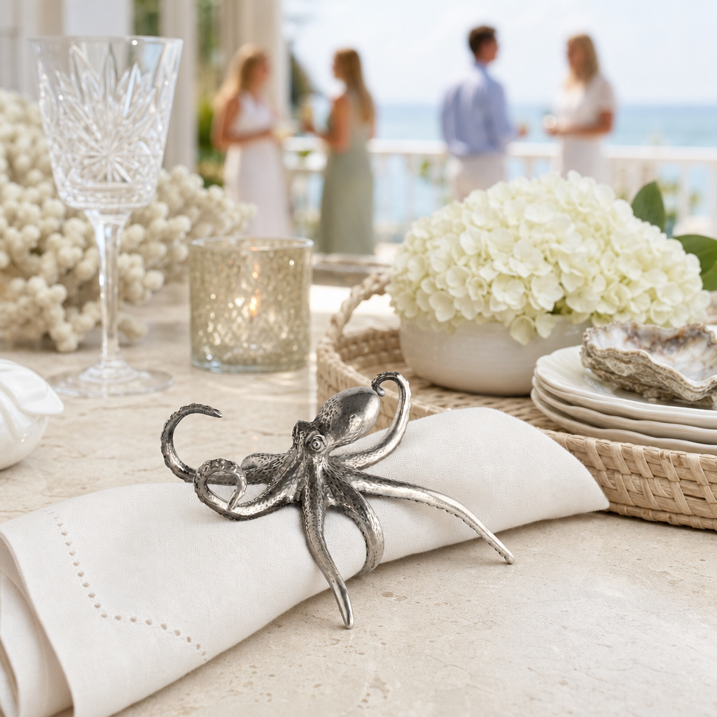 Pewter Octopus Napkin Ring 7