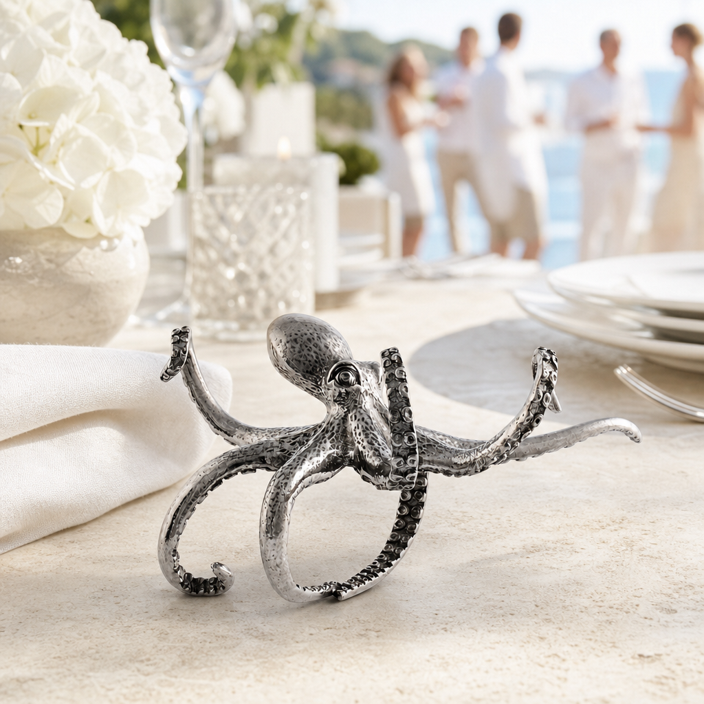 Pewter Octopus Napkin Ring 8