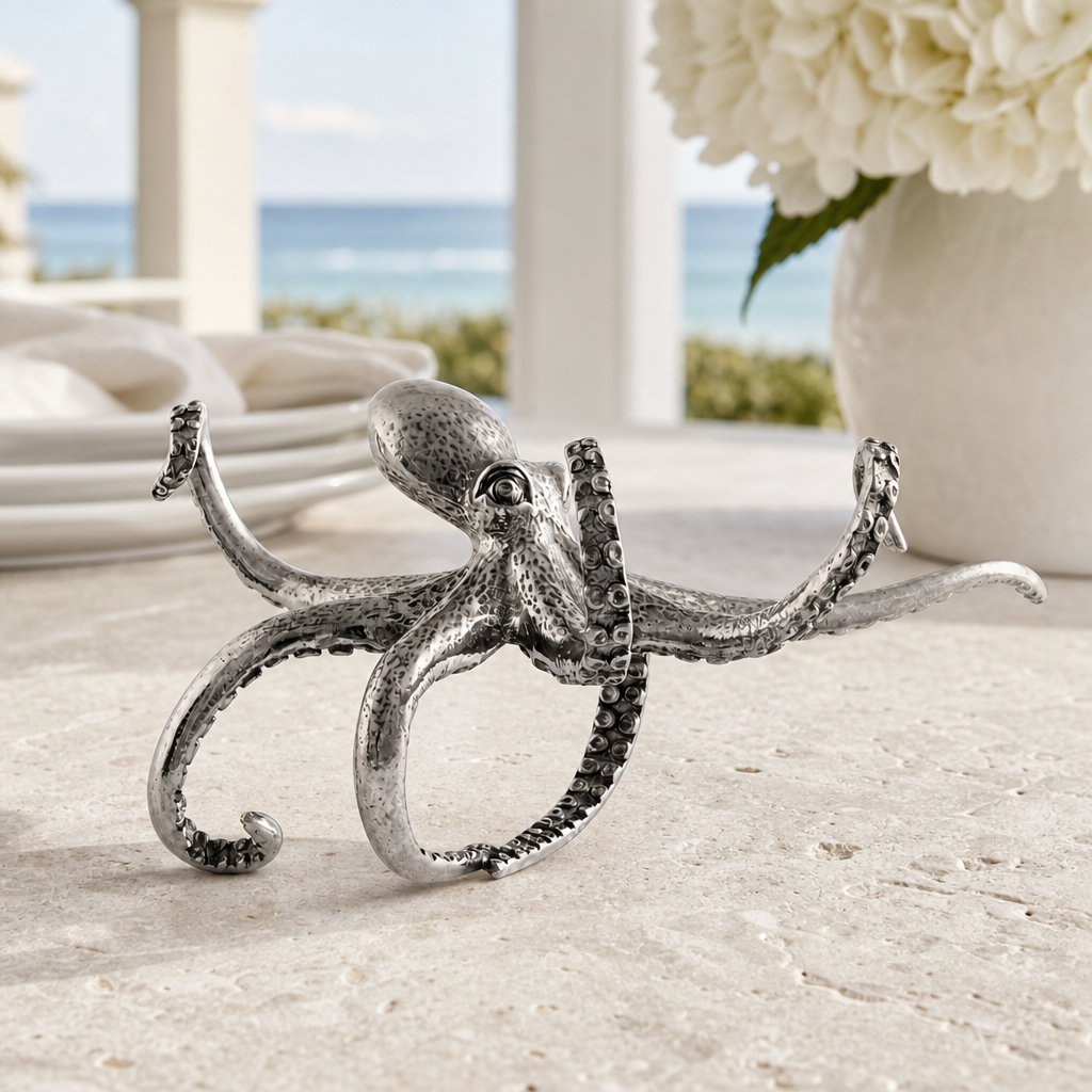 Pewter Octopus Napkin Ring 4