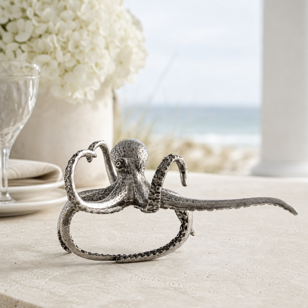 Pewter Octopus Napkin Ring 5