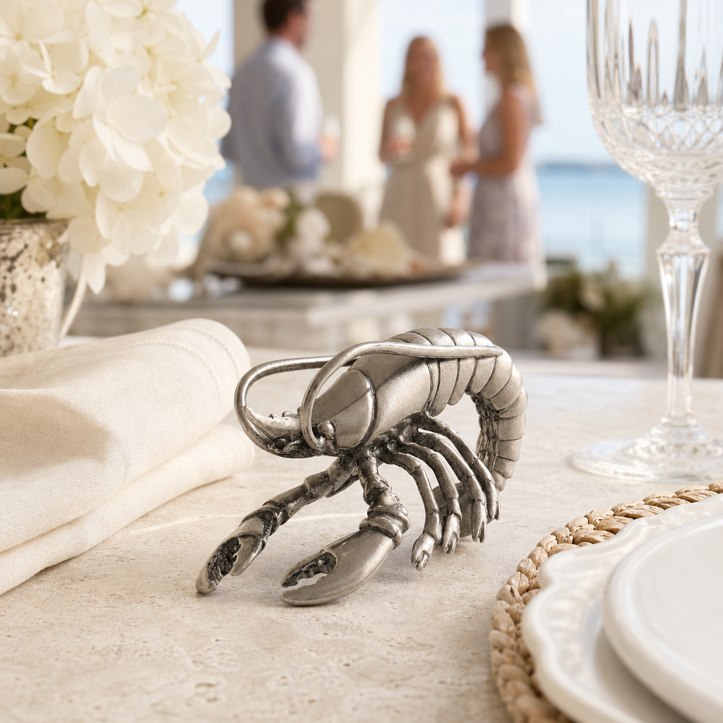 Pewter Prawn Napkin Ring 9