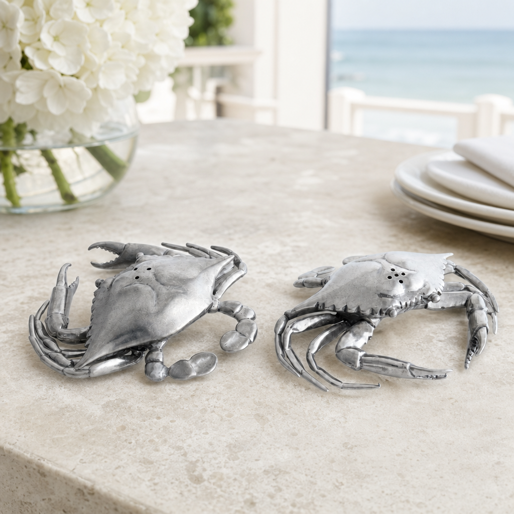Pewter Blue Crabs Salt & Pepper Set 5