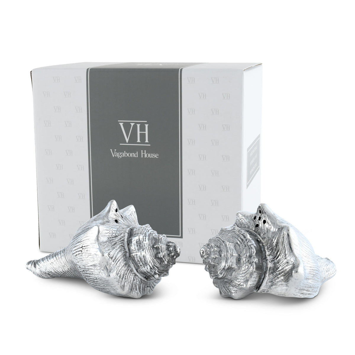 Pewter Conch Shells Salt & Pepper Set 10