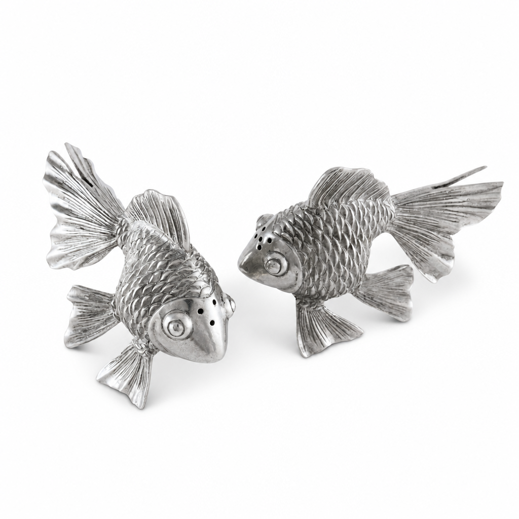Pewter Goldfish Salt & Pepper Set 10
