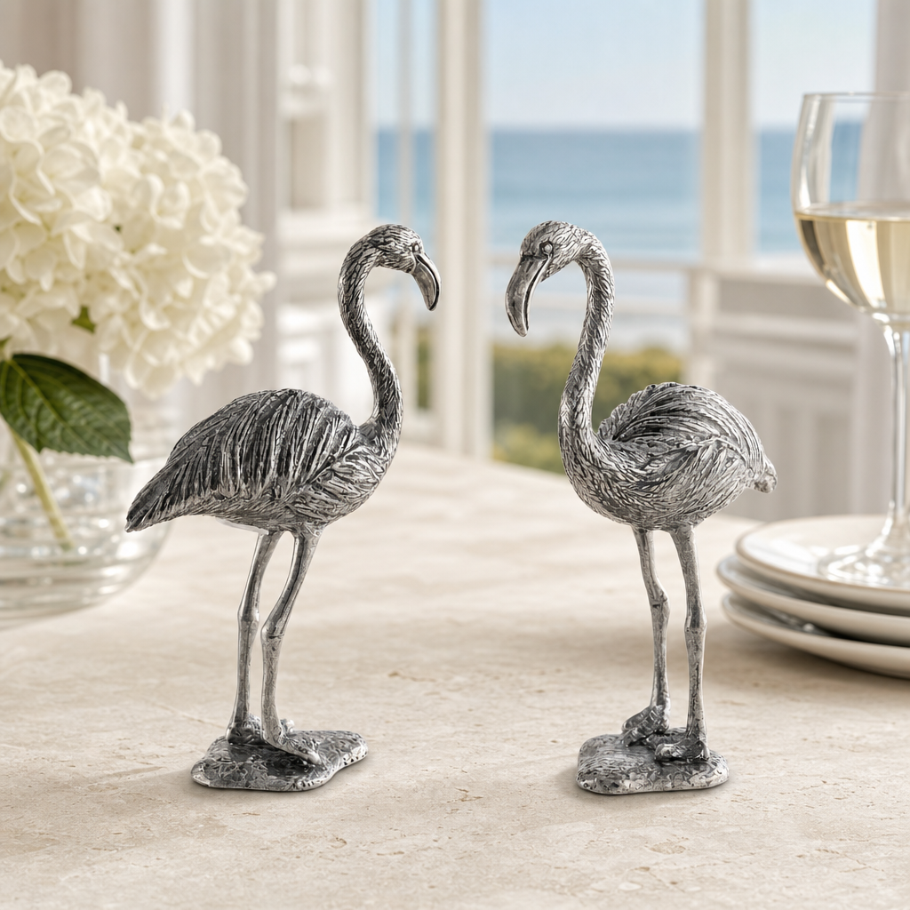 Pewter Flamingos Salt & Pepper Set 1
