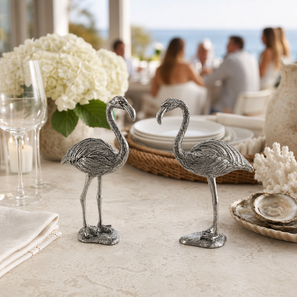 Pewter Flamingos Salt & Pepper Set 7