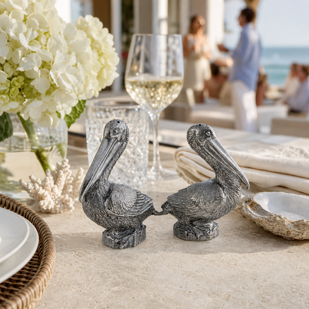 Pewter Pelicans Salt & Pepper Set 6