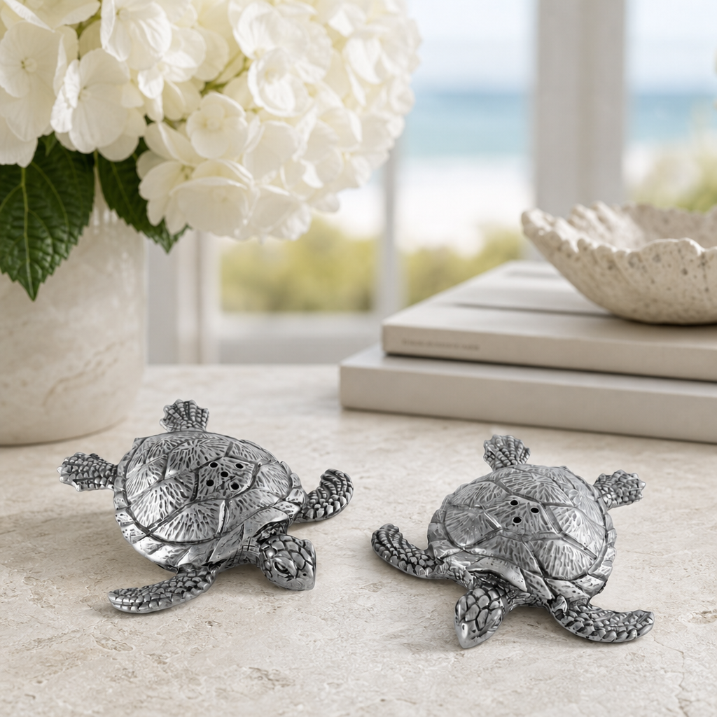 Pewter Sea Turtles Salt & Pepper Set 1