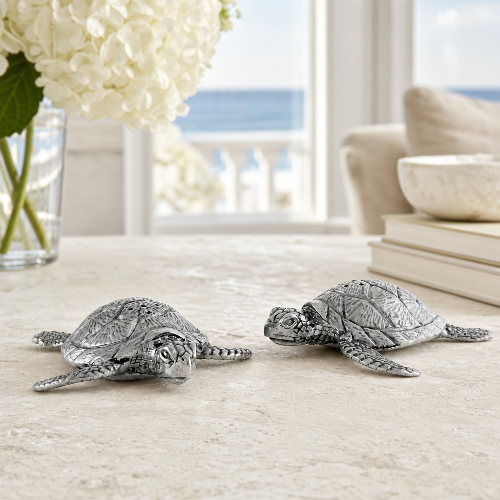 Pewter Sea Turtles Salt & Pepper Set 1