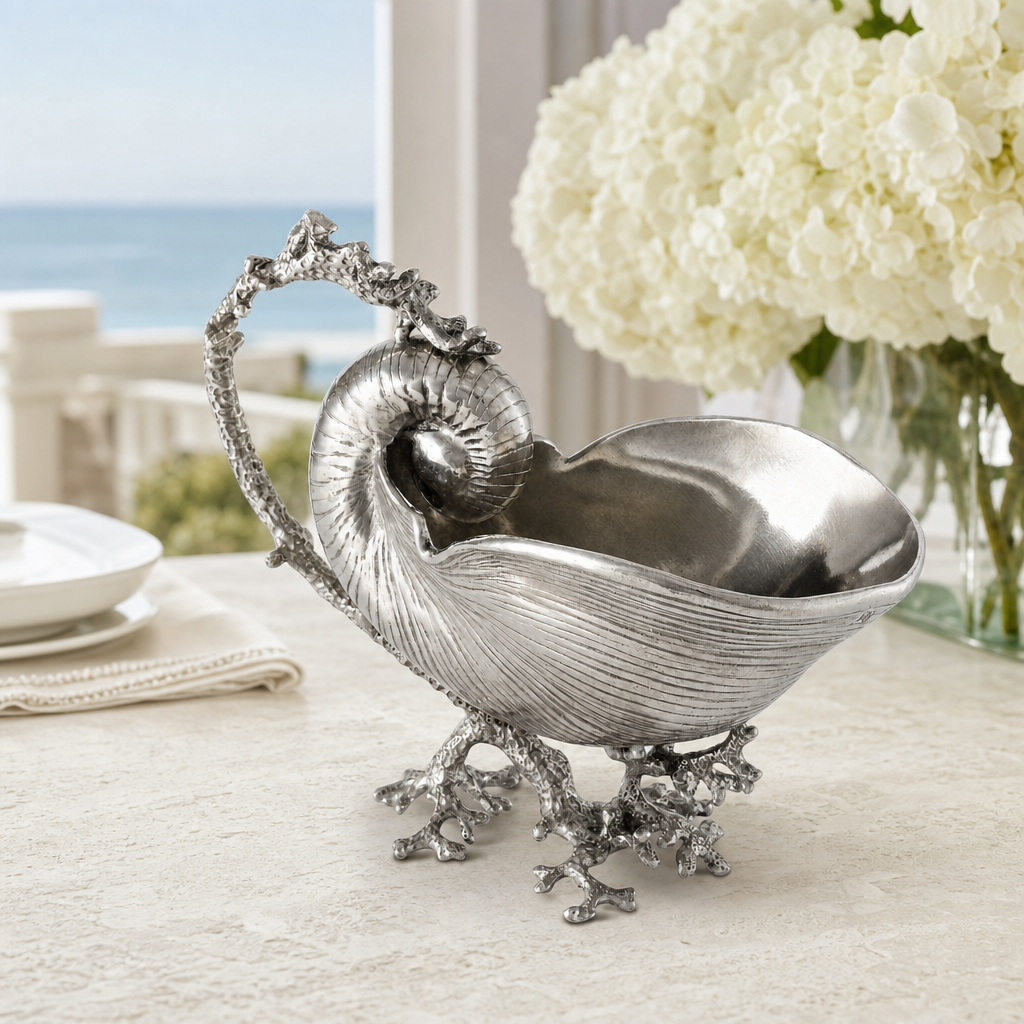 Pewter Nautilus Gravy Boat 4