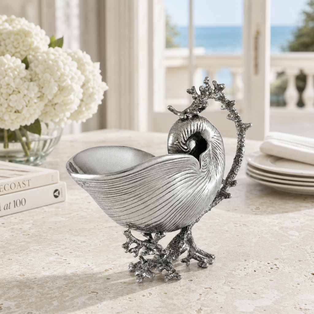 Pewter Nautilus Gravy Boat 3