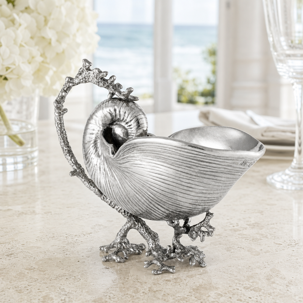 Pewter Nautilus Gravy Boat 4