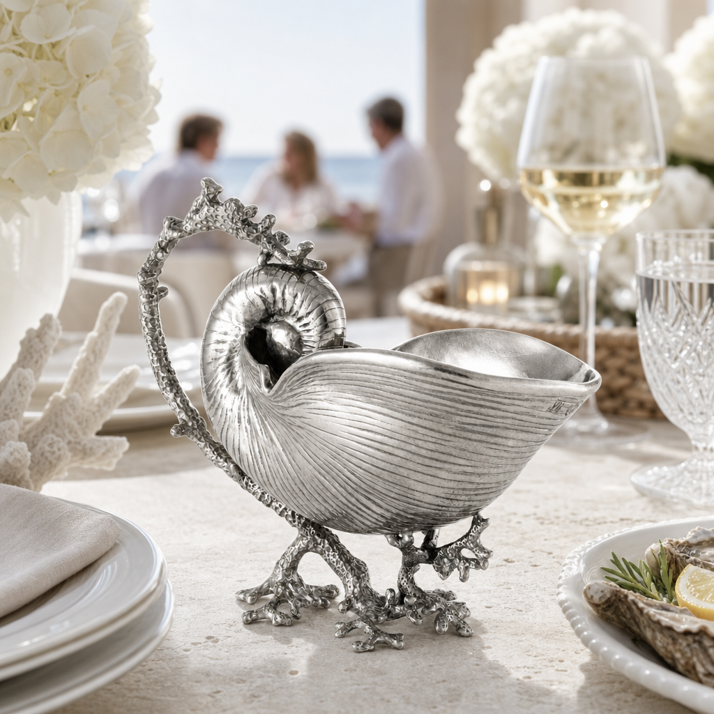 Pewter Nautilus Gravy Boat 6