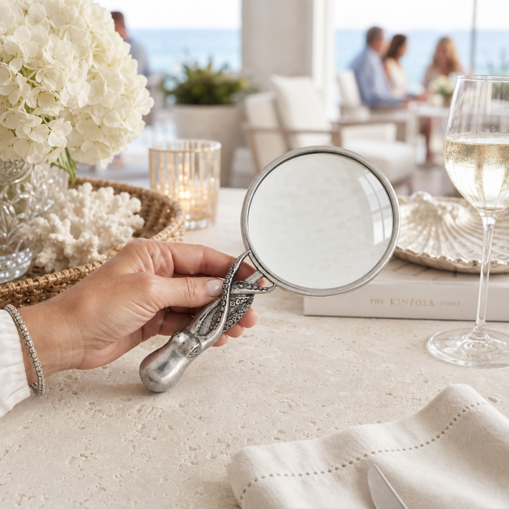 Pewter Octopus Handle Magnifier 4 inches 6