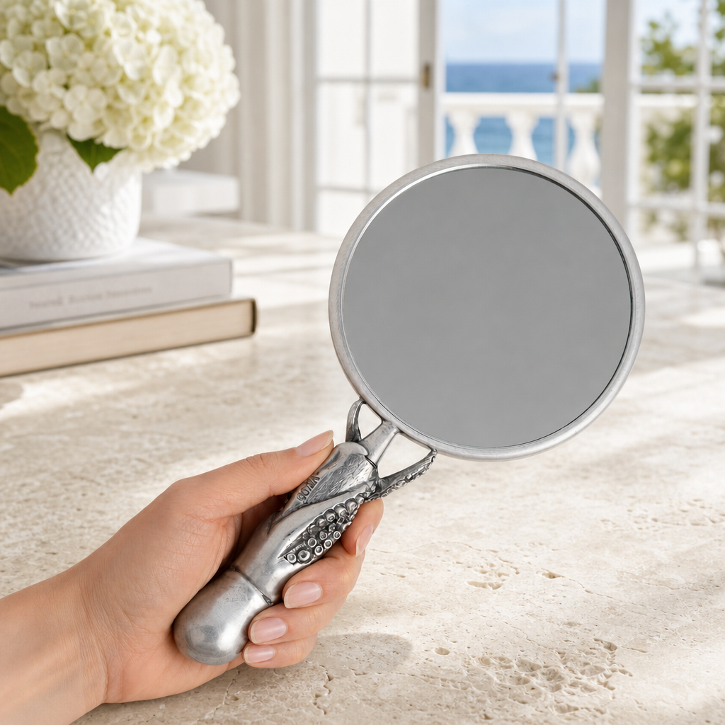 Pewter Octopus Handle Magnifier 4 inches 3