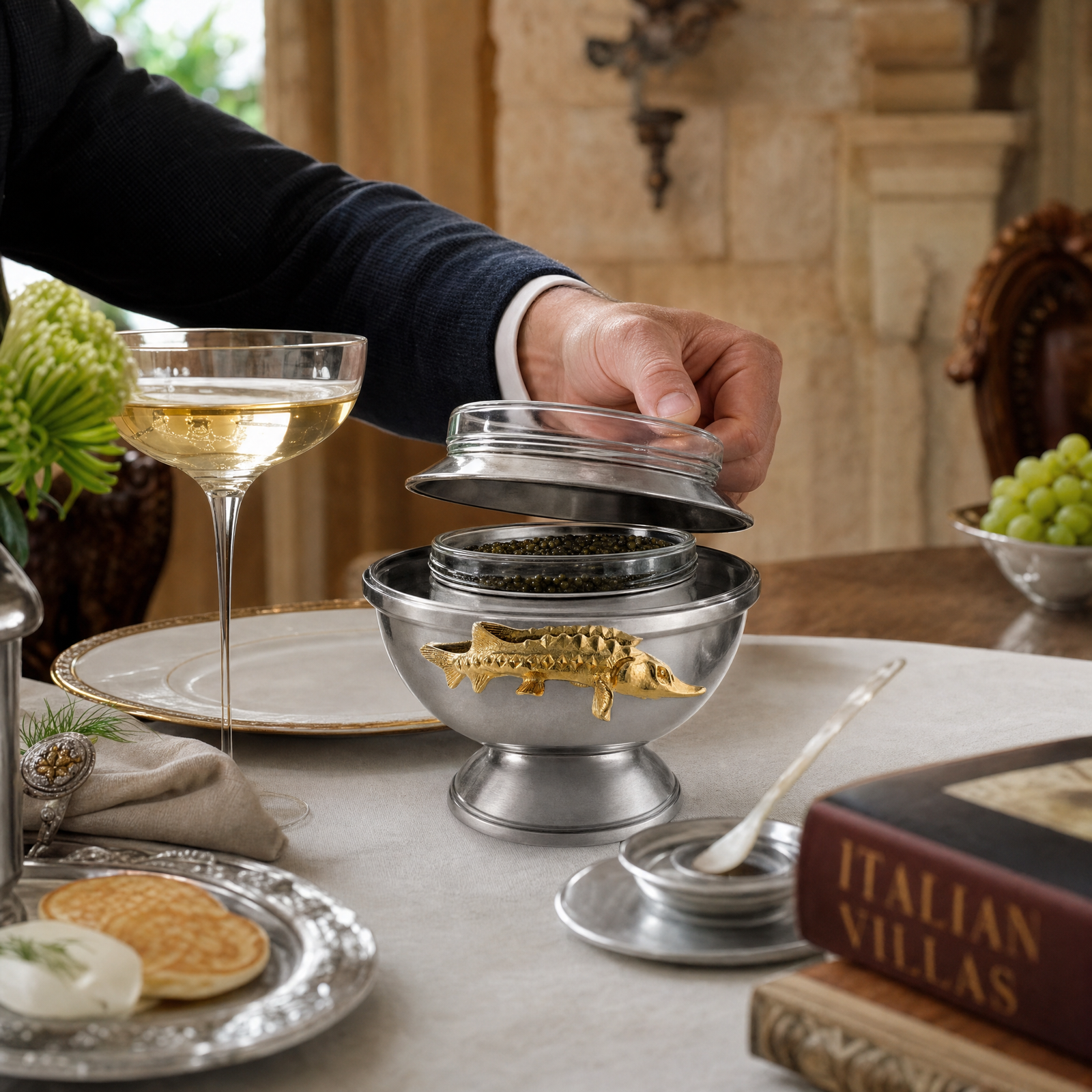Gold Sturgeon Caviar Server 6