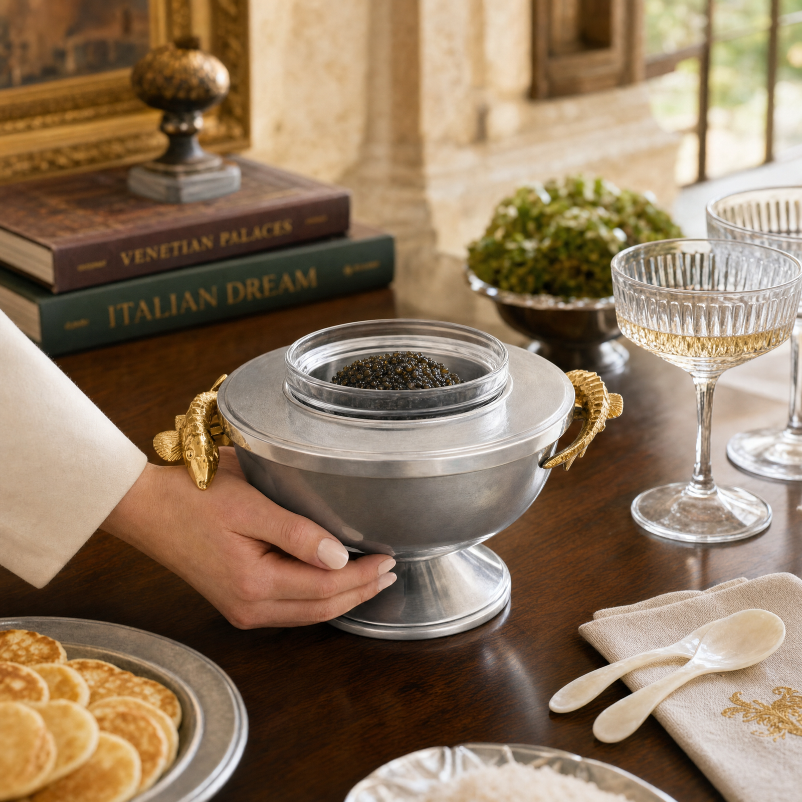 Gold Sturgeon Caviar Server 7