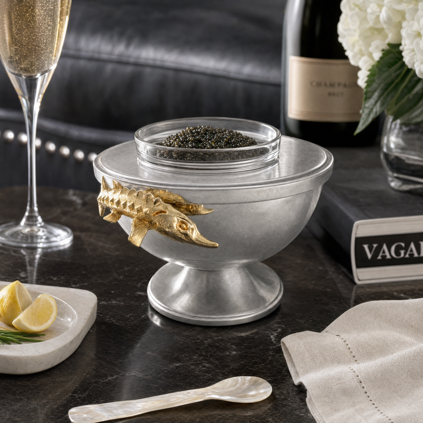 Gold Sturgeon Caviar Server 5