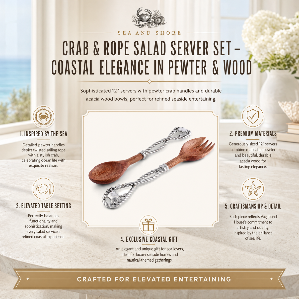 Crab & Rope Salad Server Set 10