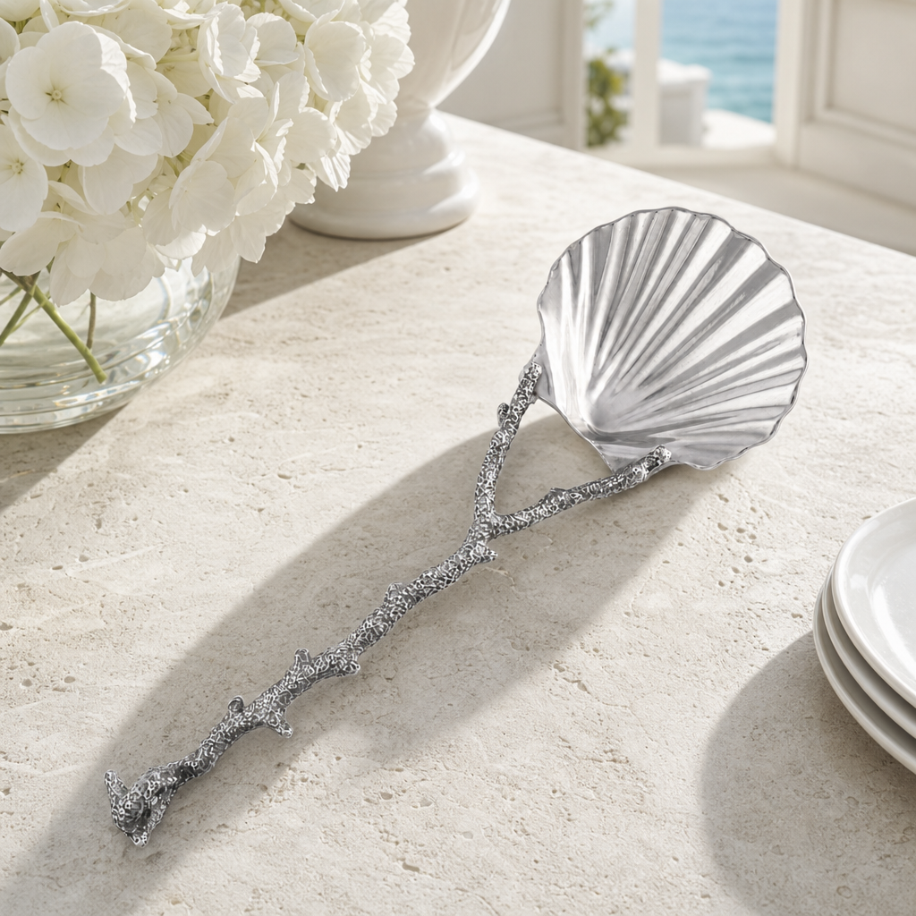 Scallop Shell Coral Serving Spoon 4