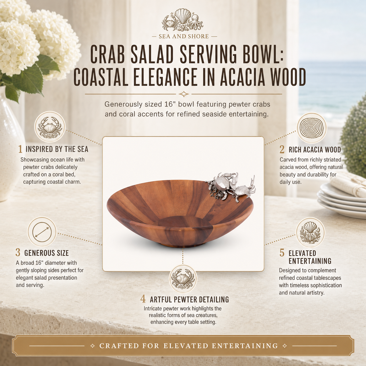 Crab Salad Serving Bowl 9