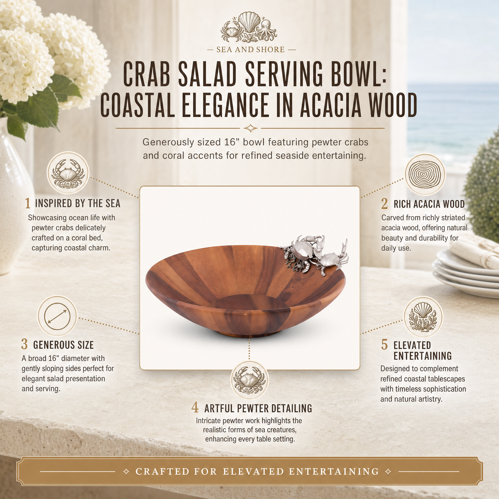 Crab Salad Serving Bowl 9