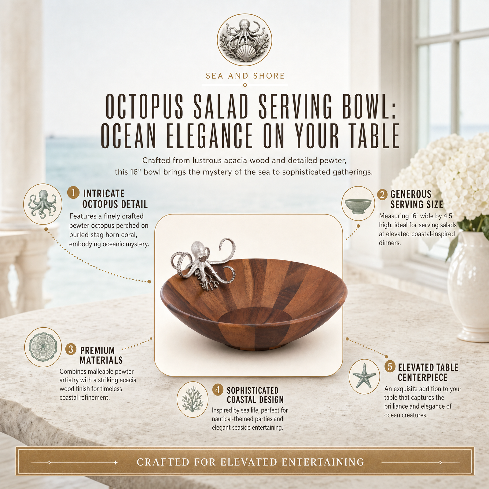 Octopus Salad Serving Bowl 9