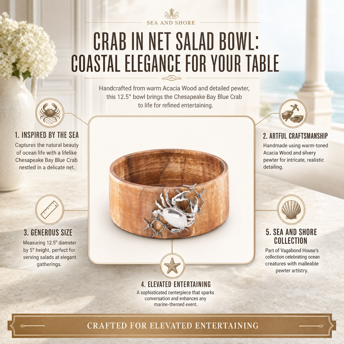 Crab in Net Salad Bowl 6