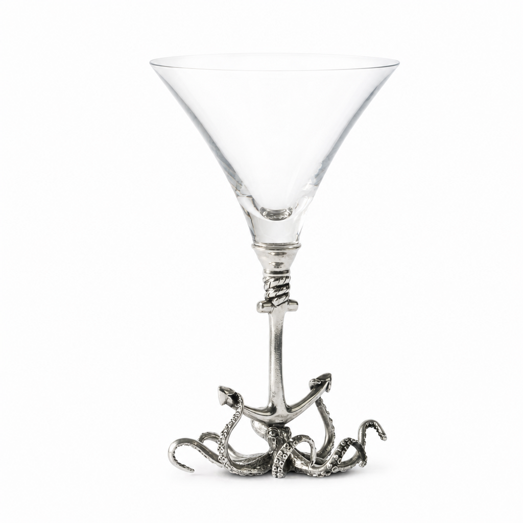 Octopus Pewter Stem Cocktail Glass 1