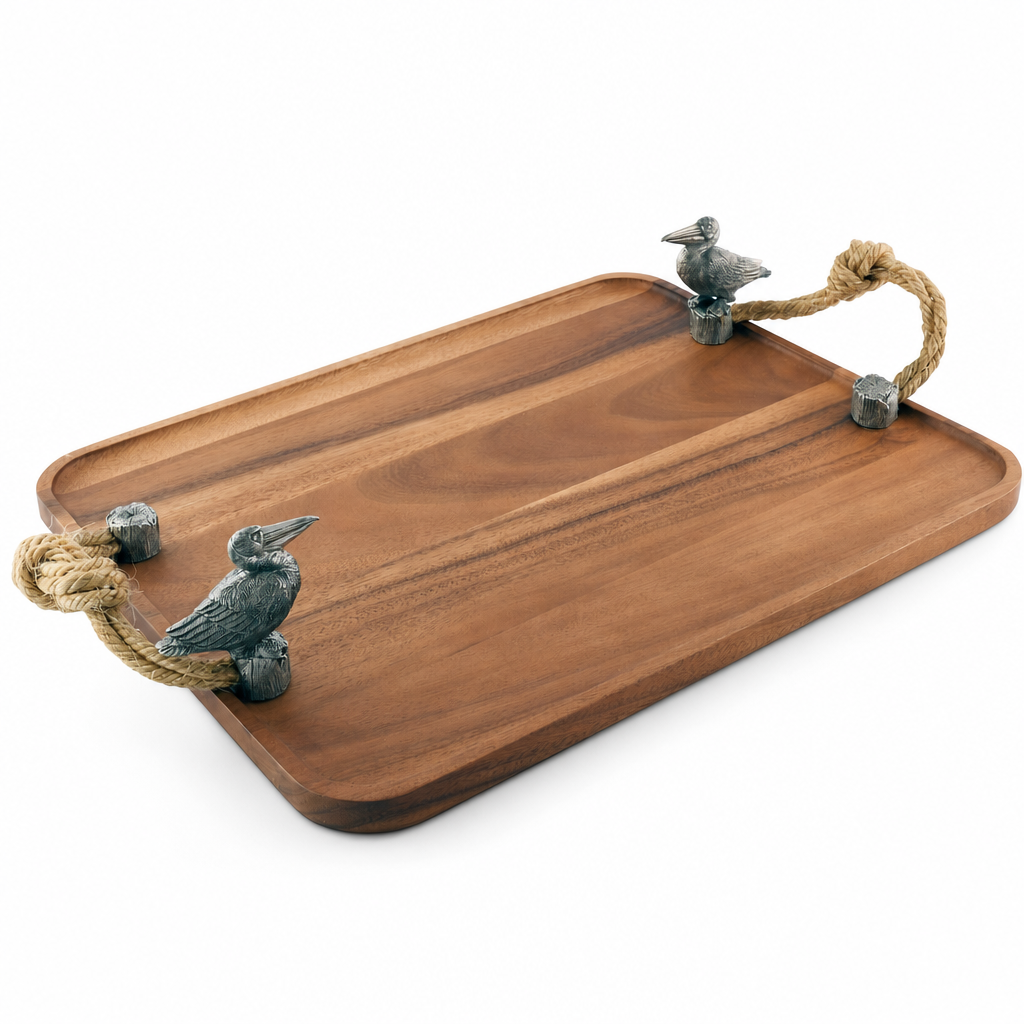 Pelican on pier Cheese Board 1