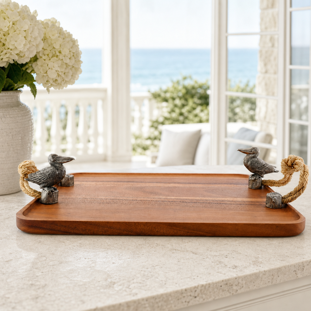 Pelican on pier Cheese Board 3