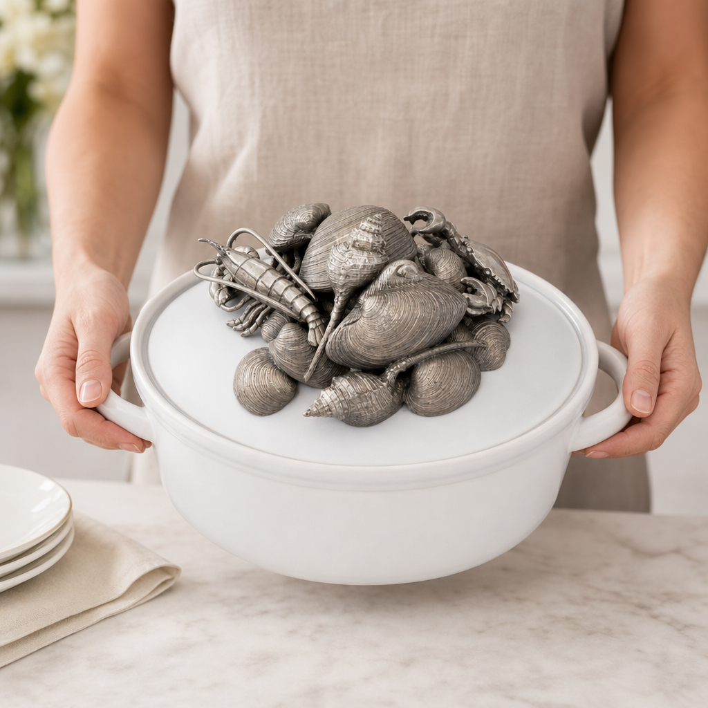 Marine Life Stoneware Soup Tureen 10