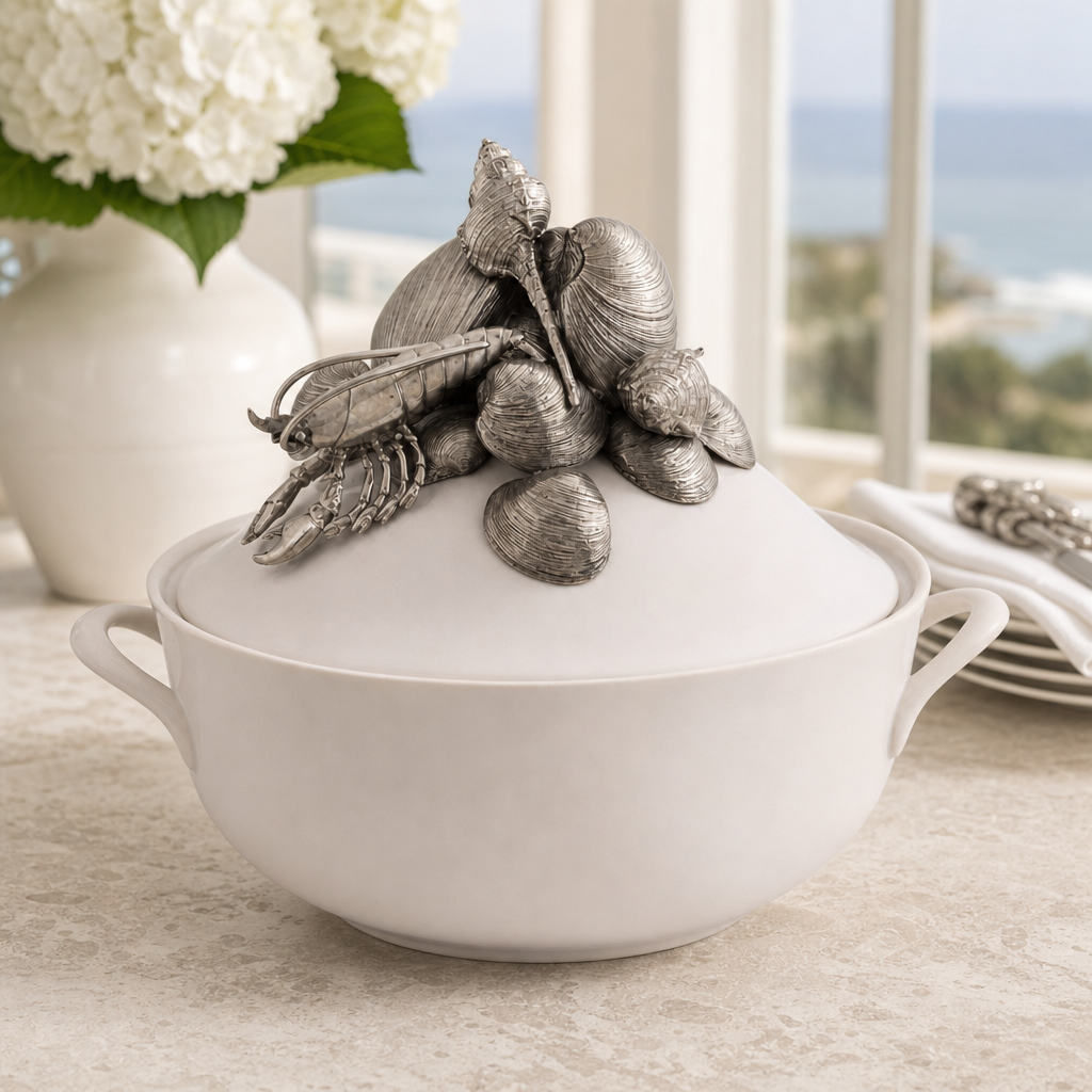Marine Life Stoneware Soup Tureen 3