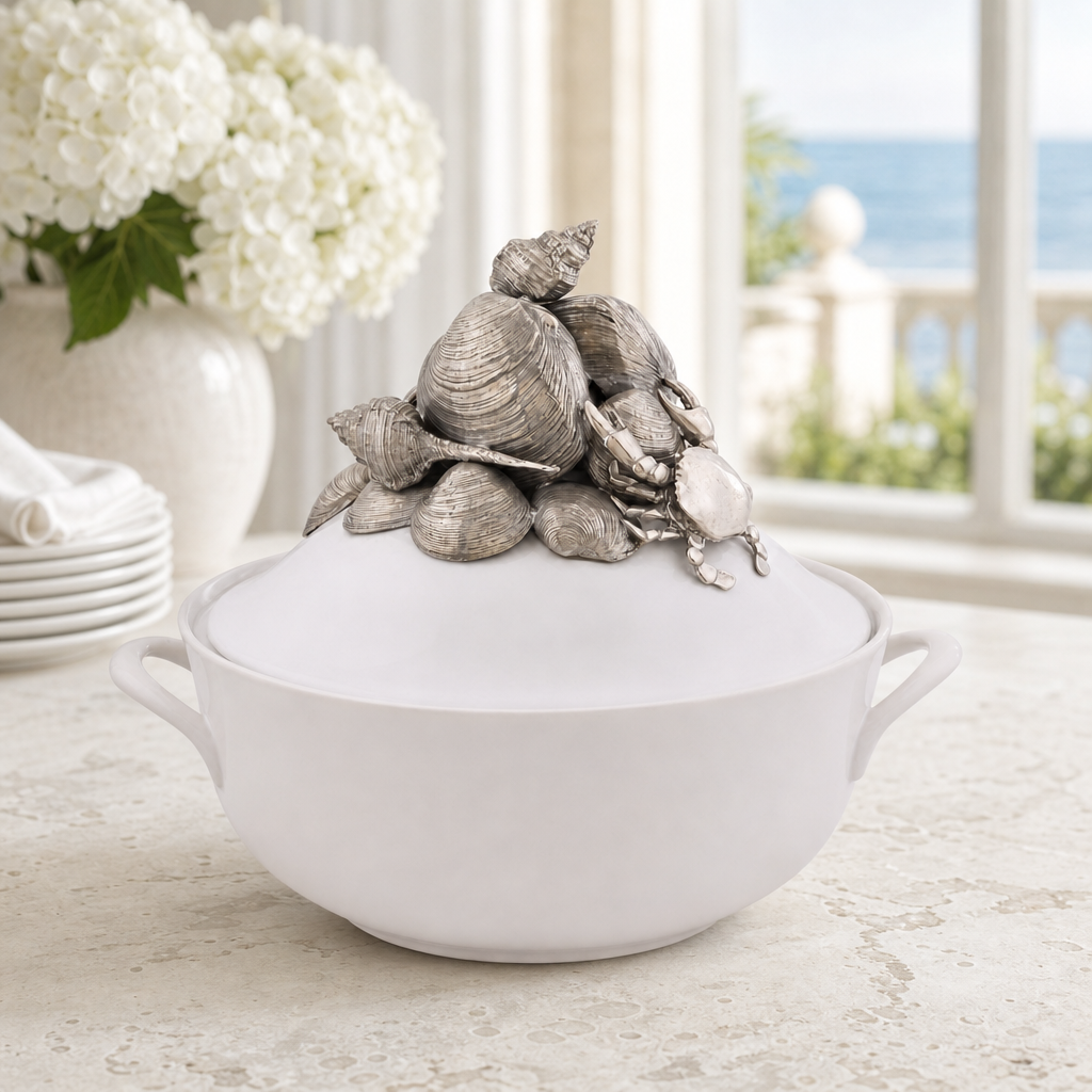 Marine Life Stoneware Soup Tureen 4