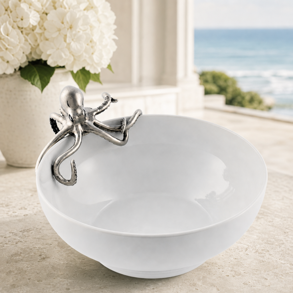 Octopus Stoneware Bowl Large 4