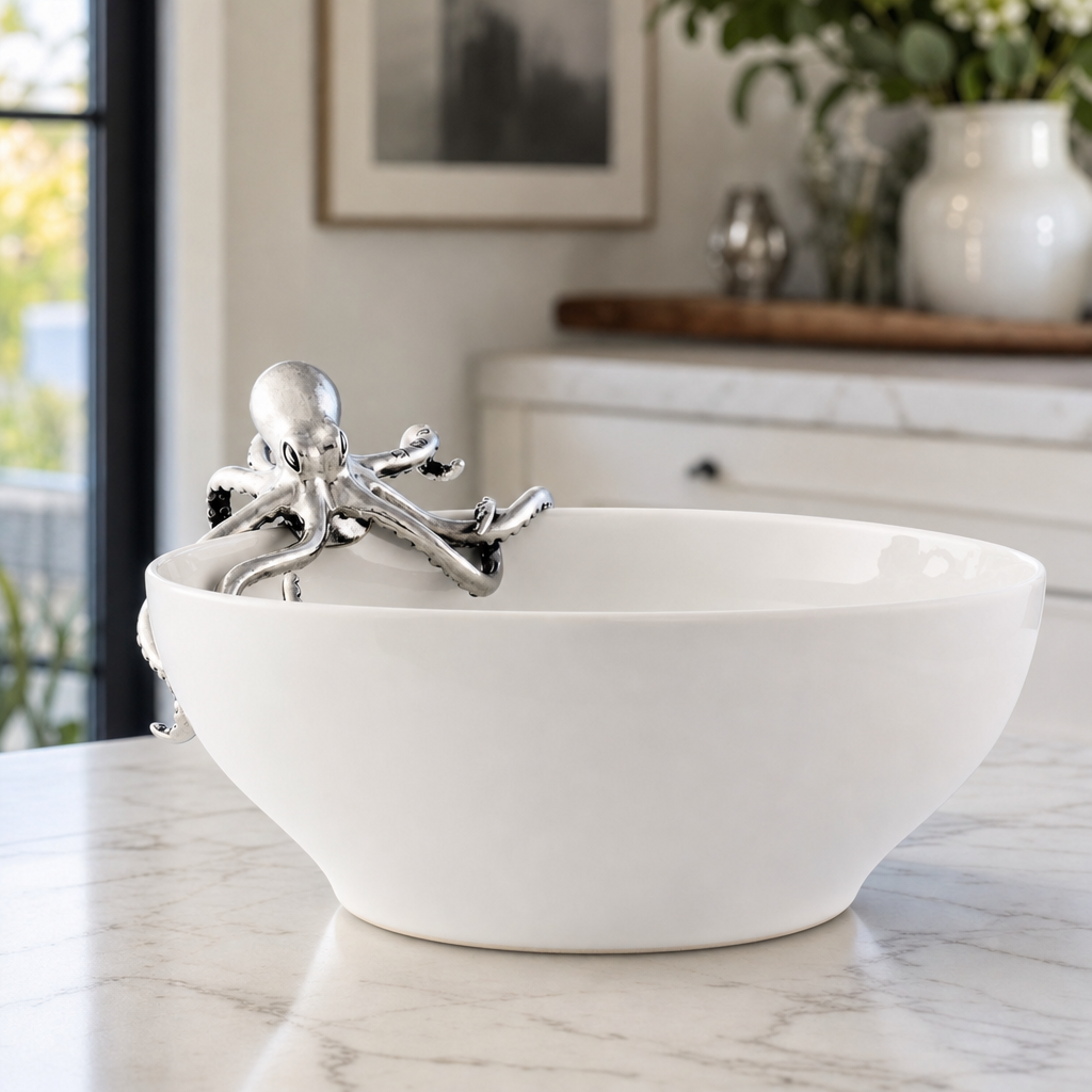 Octopus Stoneware Bowl Large 8