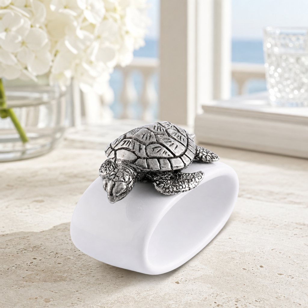 Sea Turtle Stoneware Napkin Ring 2