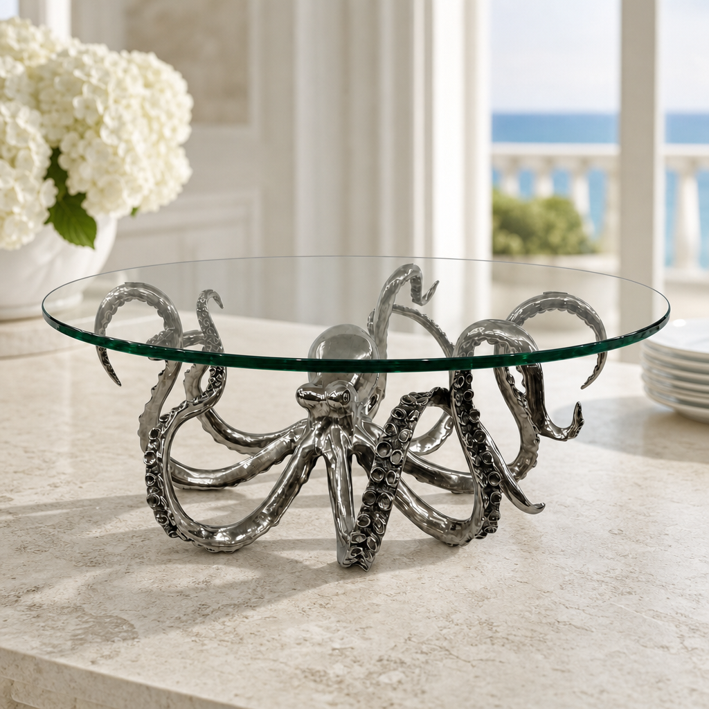 Pewter Octopus Dessert Stand - MED 2
